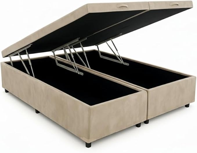 Cama box baú casal com pistão a gás para apartamento pequeno