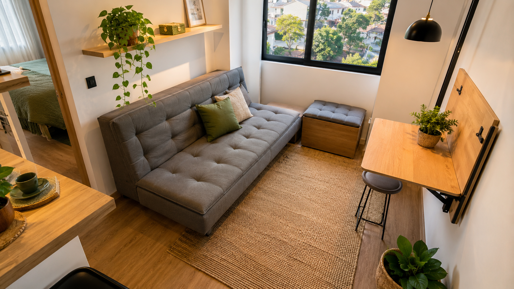 Móveis multifuncionais para apartamento pequeno