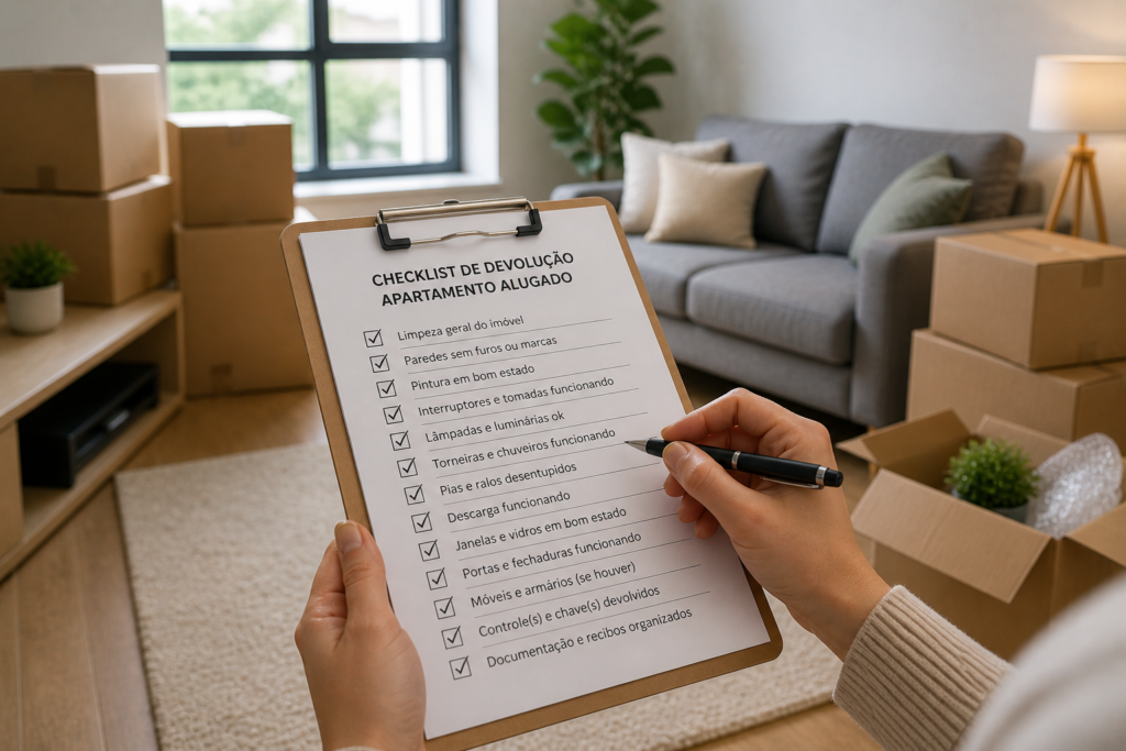 checklist de devolução de apartamento alugado para recuperar a caução