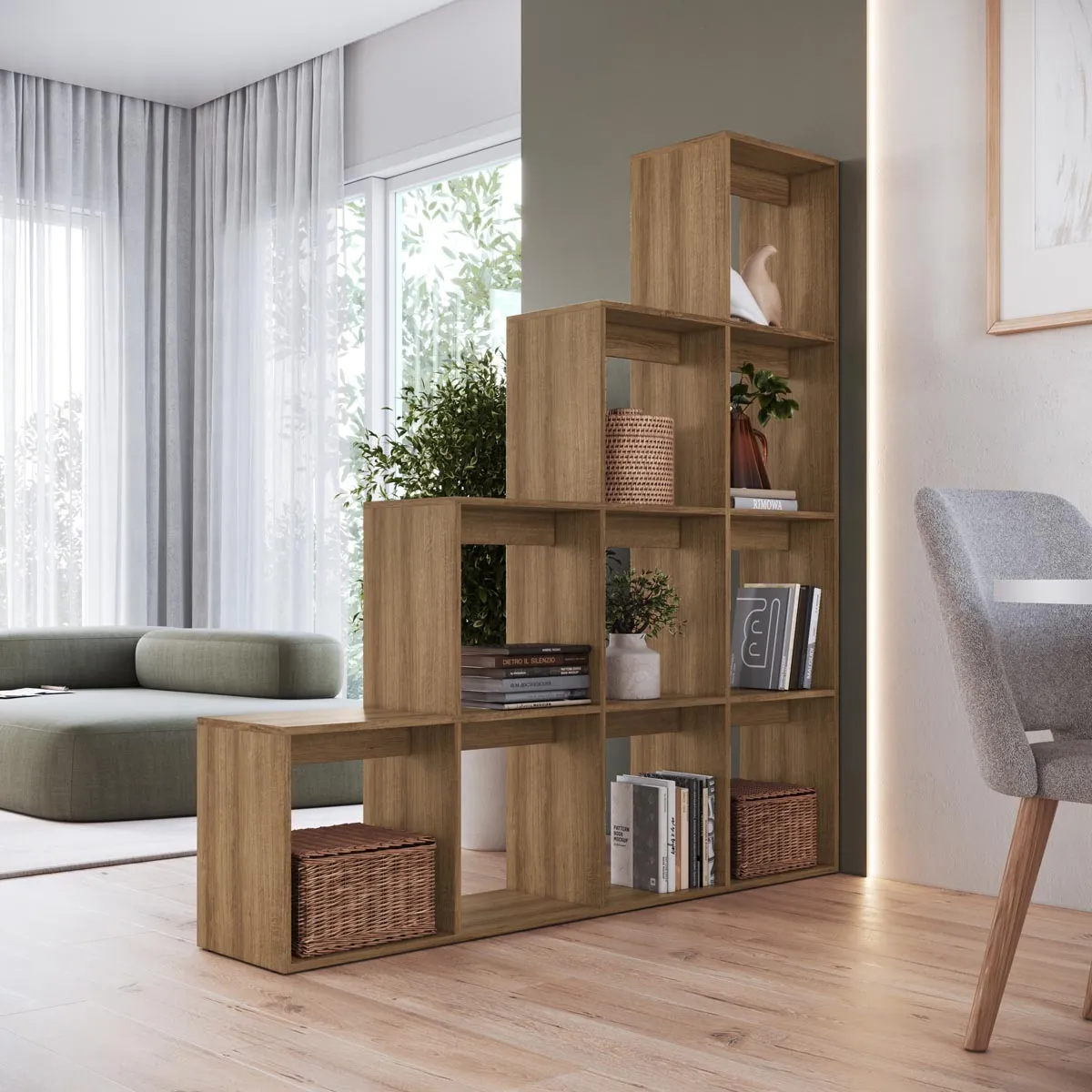 Estante divisória para apartamento pequeno