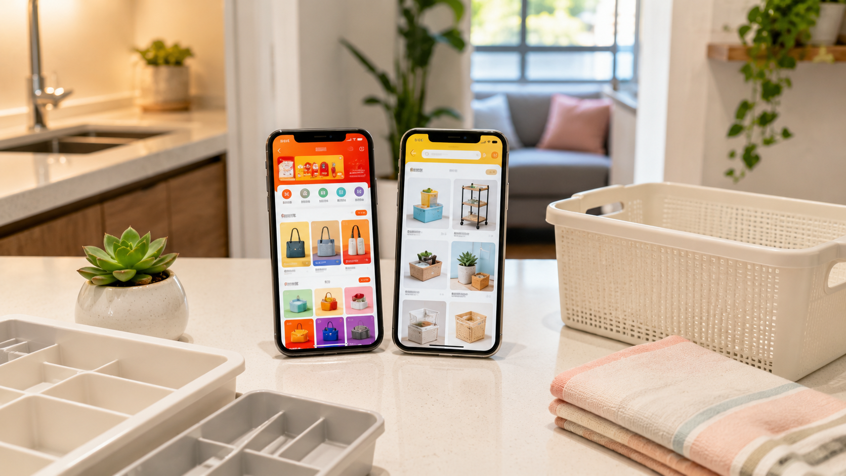 Comparativo visual entre Shopee e Amazon para compras de itens de casa no Brasil