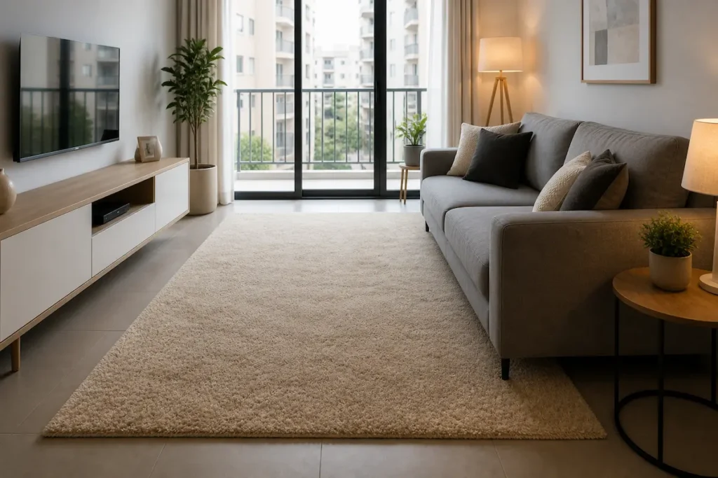 tapete de sala para decorar apartamento alugado