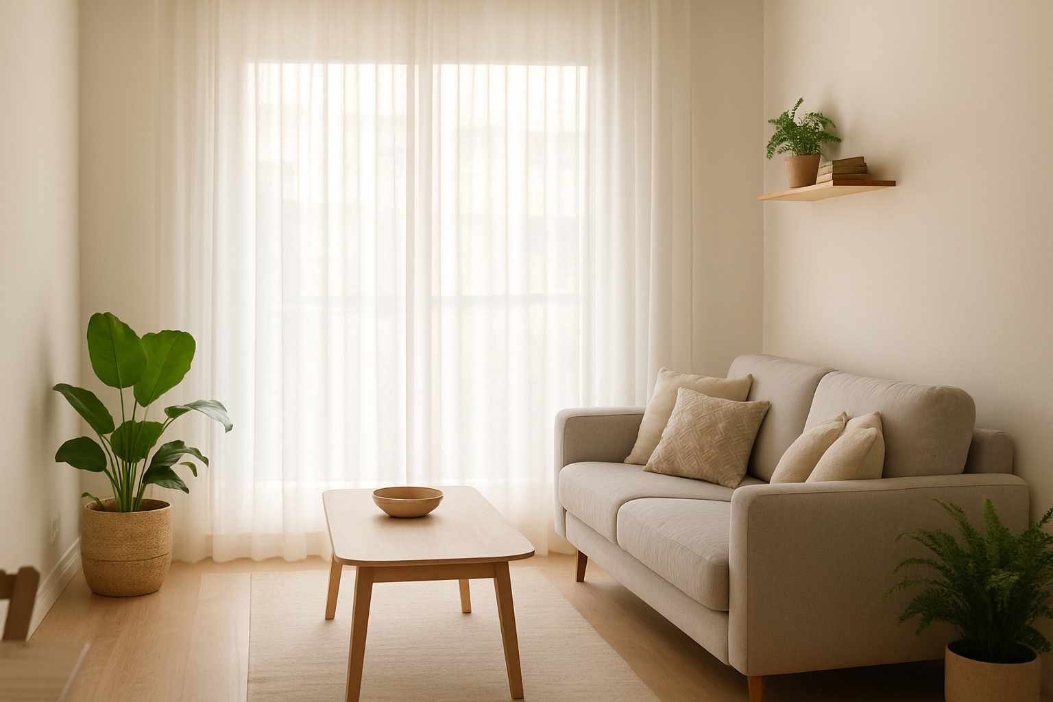 cortina para sala pequena em sala de apartamento decorada