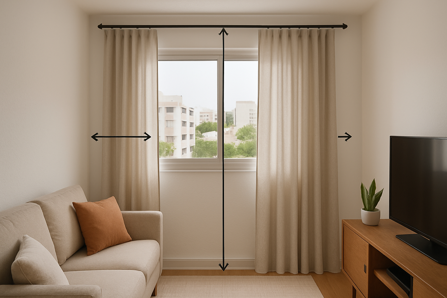 como medir cortina para sala pequena do teto ao chão