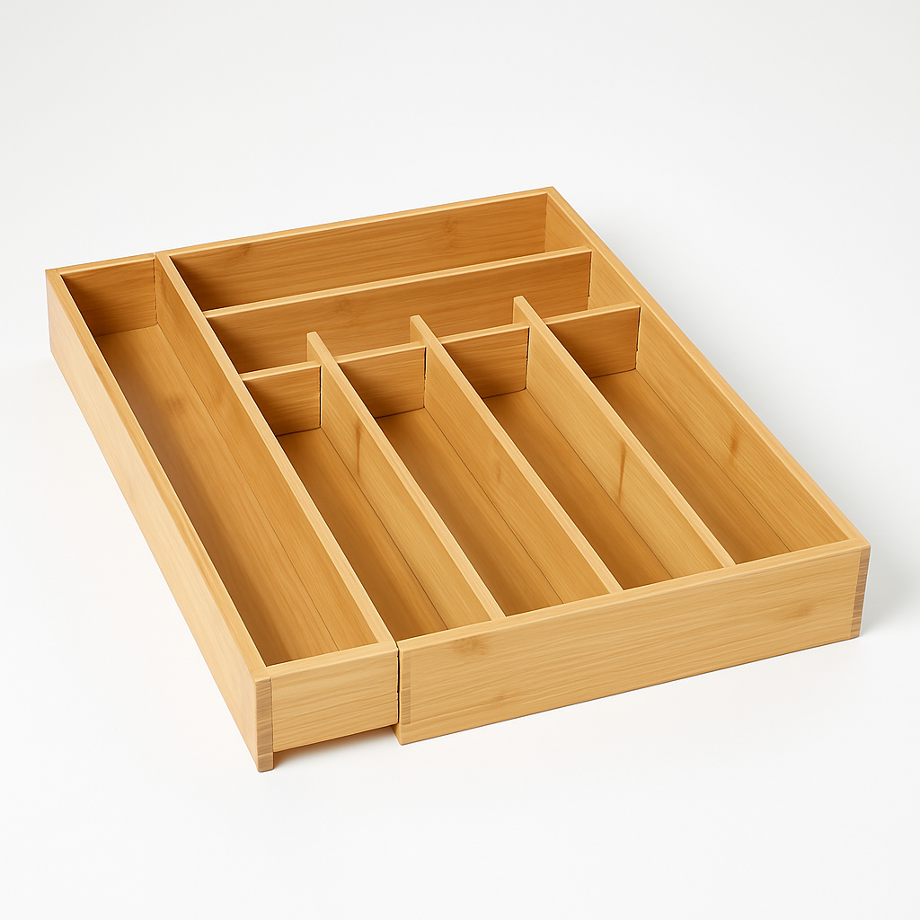 Organizador de Gaveta de Bambu Extensível 7 Divisórias