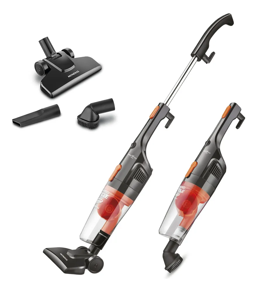 Aspirador vertical Mondial Turbo Cycle AP-35 2 em 1 preto e laranja