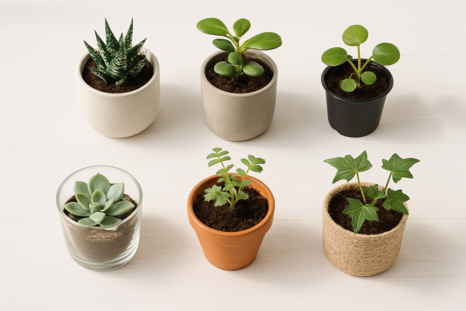 Tipos de vasos para apartamento pequeno em diferentes materiais